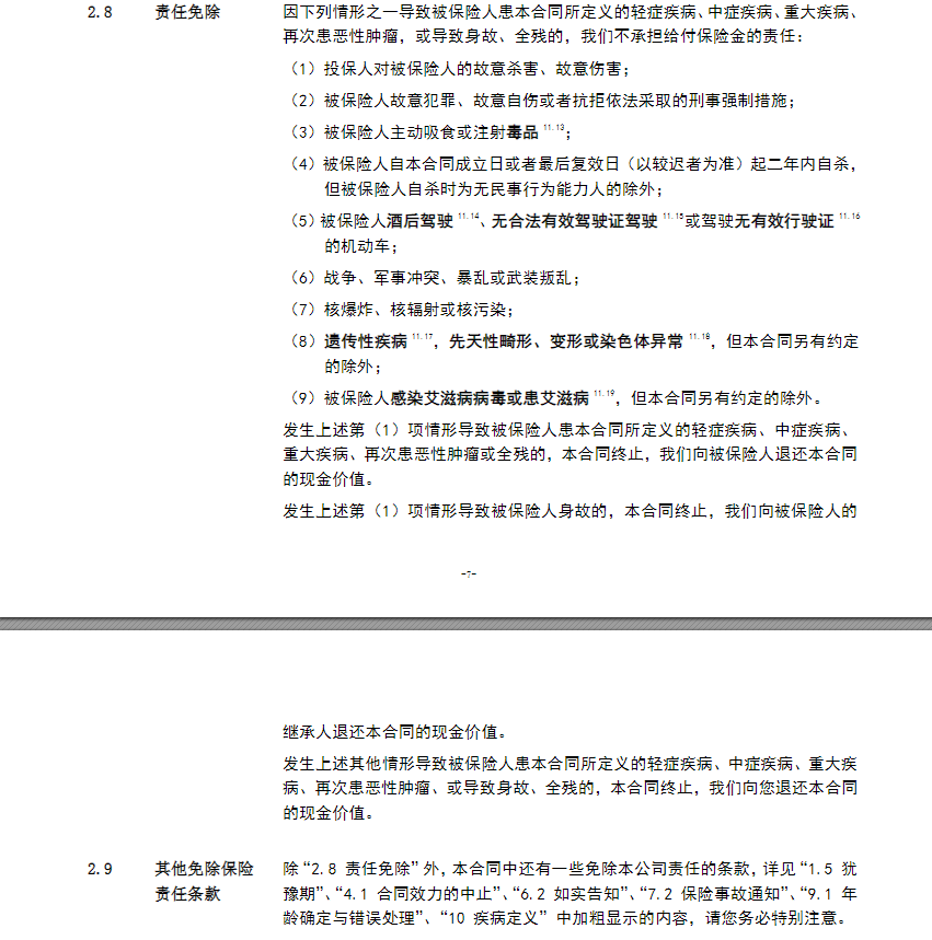 好医保长期医疗免责条款 好医保长期医疗免责条款