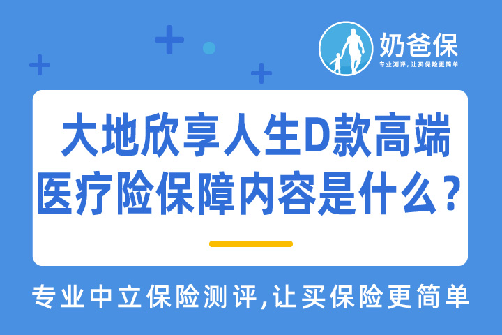 大地欣享人生D款高端医疗险保障些什么？