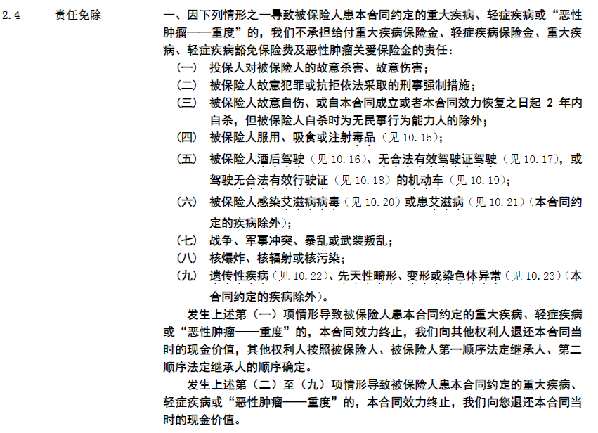哆啦A保免责条款
