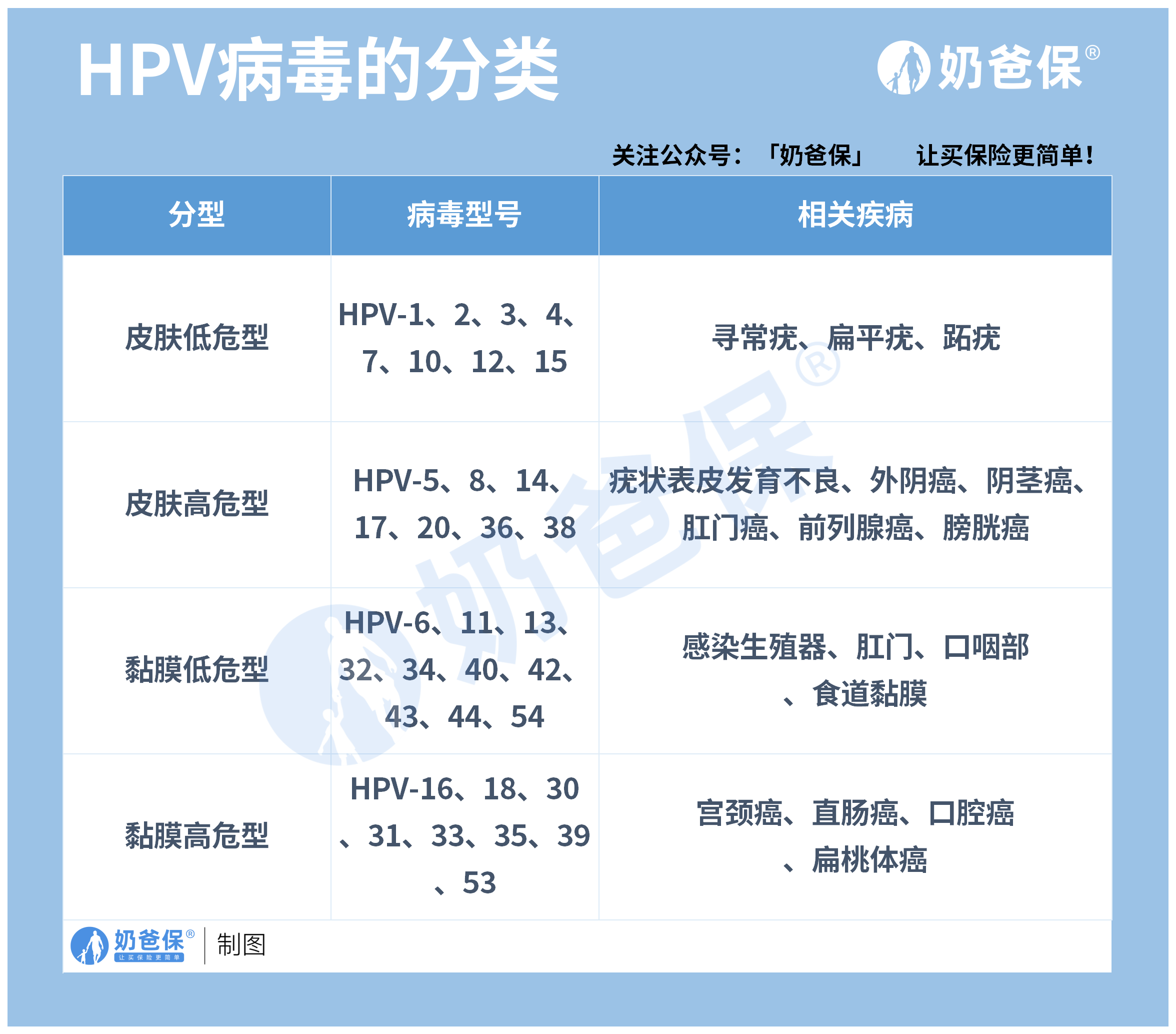 hpv型号和疾病对照表图片