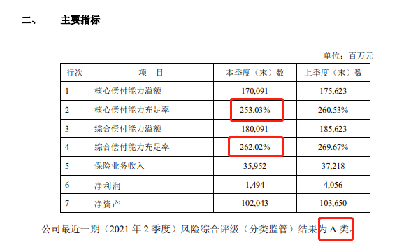 新华保险公司偿付能力